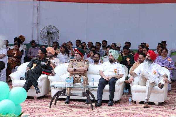 Dr. Jatinder Paul Singh Gill, Vice-Chancellor, Dr. Opinder Singh, Registrar, Col. AS Rao, and Dr. Jaspal Singh Hundal, Director, Students’ Welfare, during the 80th Independence Day Celebration